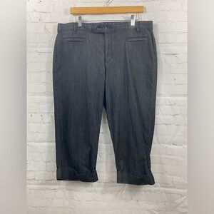 Bandolino Maureen Black High Rise Cuff Hem Capris Pants Womens Plus Size 16